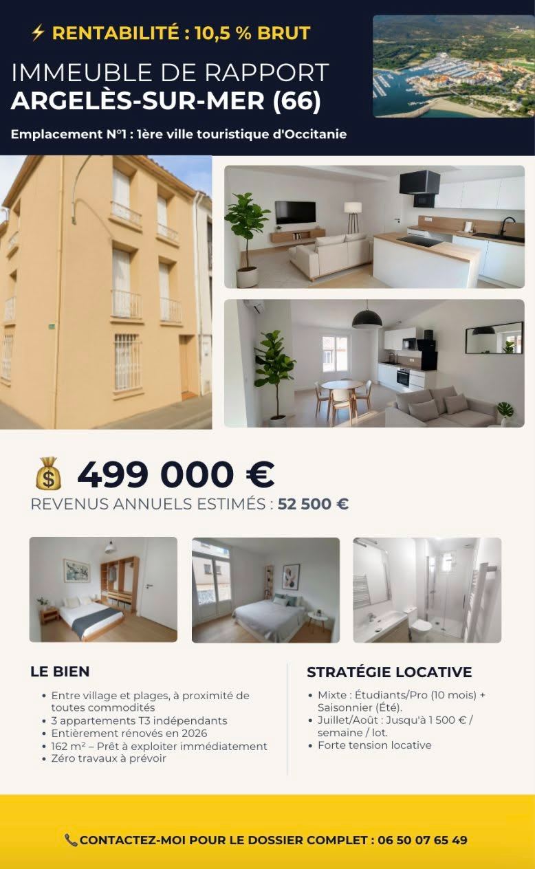 Immeuble 3 lots Argelès-sur-Mer (66)